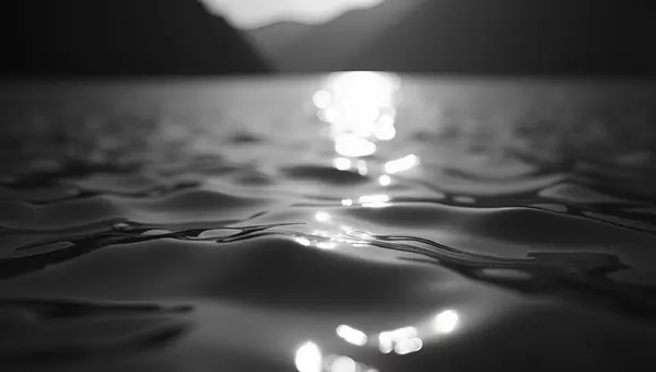 Rippling Water In Sharp Focus Black And White