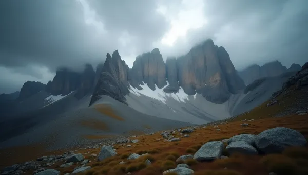 Rocky Mountain Landscape With Rugged Peaks