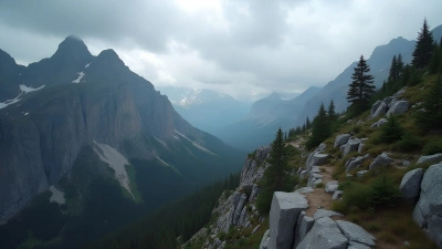 Rocky Mountain Landscape Under Overcast Sky