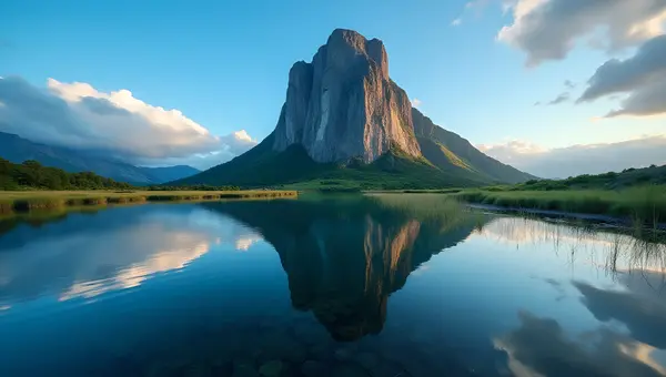 Rocky Mountain Reflection in Calm Blue Water