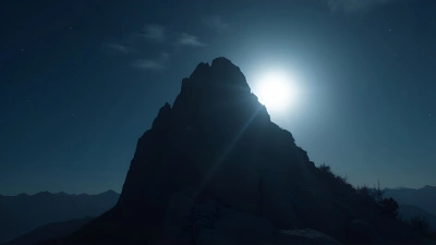 Rocky Mountain Silhouette Under Full Moon
