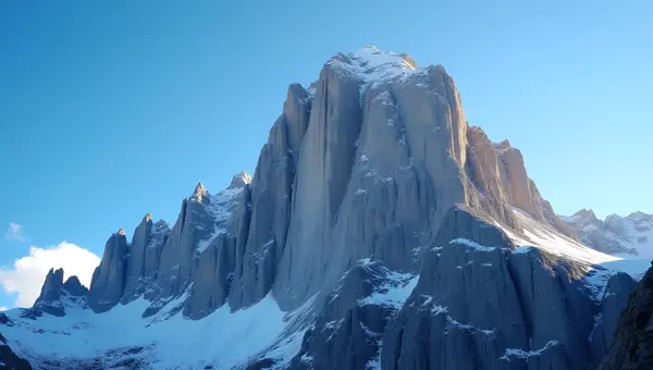 Rocky Mountain With Snow Under Blue Sky