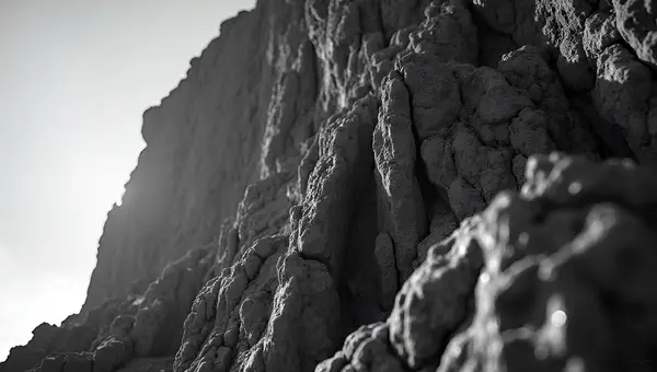 Rugged Cliff With Dramatic Shadows