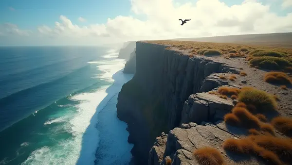 Rugged Cliff Edge With Rocky Textures