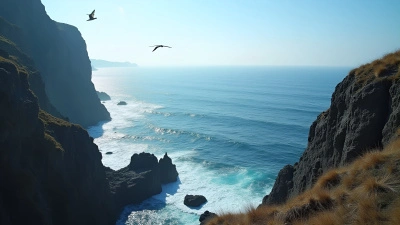 Rugged Cliff Overlooking Deep Blue Sea