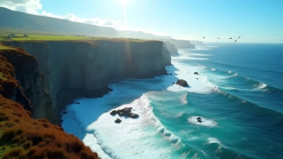 Rugged Cliffside Aerial View With Coastal Vegetation