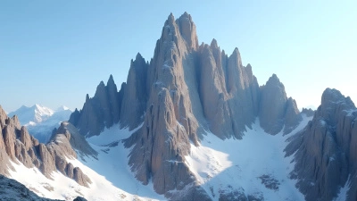 Rugged Gray Mountain Peak With Snow