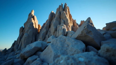 Rugged Gray Rock Formation Under Blue Sky