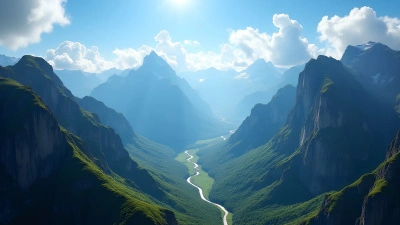 Rugged Mountain Peaks Aerial View in Daylight