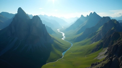 Rugged Mountain Peaks And Green Valleys Aerial View
