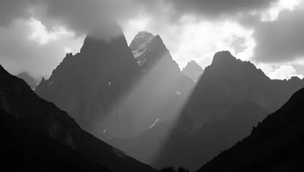 Rugged Mountain Range With Sharp Peaks