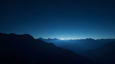 Rugged Mountain Range Silhouette At Night