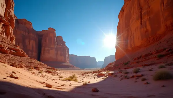 Rugged Rock Formations In Sunlit Desert
