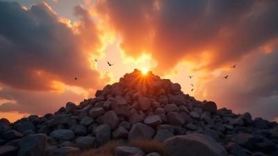 Rugged Rock Pile in Golden Hour Light