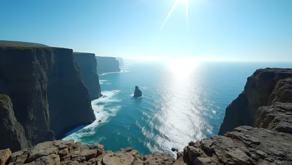 Rugged Rocky Cliff Overlooking Vast Ocean