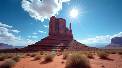 Rugged Towering Rock Formation In Desert Landscape