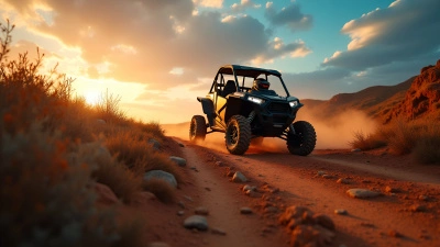 Rugged UTV Speeding on Rocky Trail