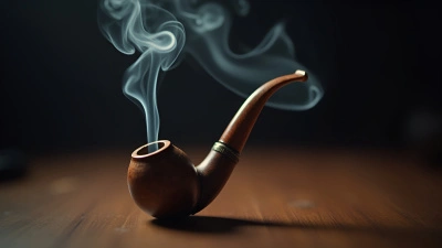 Rustic Brown Smoking Pipe With Curling Smoke