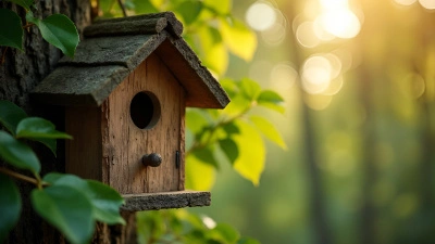 Rustic Brown Wooden Birdhouse On Branch