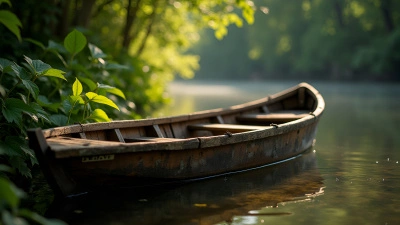 Rustic Brown Wooden Boat by Riverside