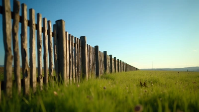 Rustic Brown Wooden Fence in Green Meadow