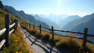 Rustic Brown Wooden Fence on Mountain Slope