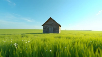 Rustic Brown Wooden Shed In Green Field