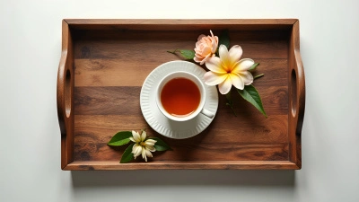 Rustic Brown Wooden Tray With Handles