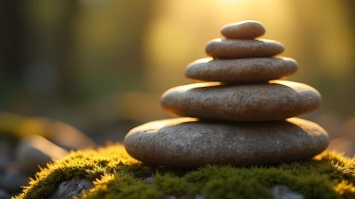 Rustic Pile of Smooth Brown Stones Outdoors