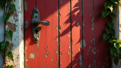 Rustic Red And White Wooden Door Detail