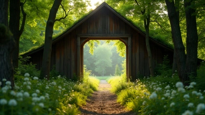 Rustic Wooden Arch in Lush Forest