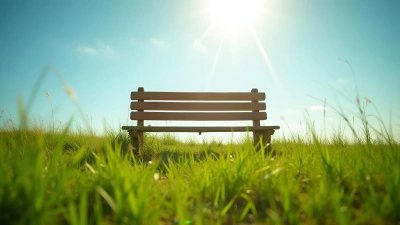 Rustic Wooden Bench On Green Grass Field
