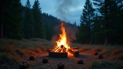 Rustic Wooden Campfire Pit In Forest