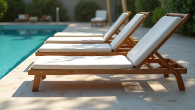 Rustic Wooden Lounge Chairs by Poolside