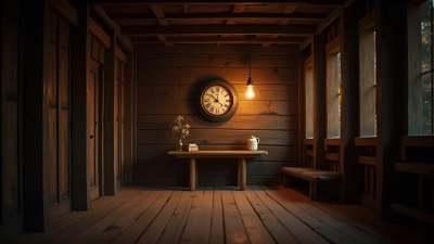 Rustic Wooden Wall With Classic Clock