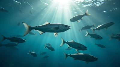 School Of Silver Fish Swimming In Ocean