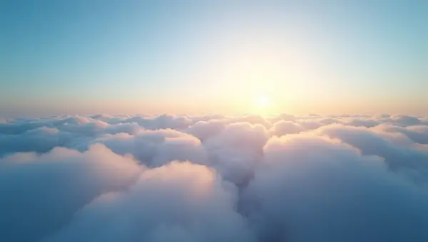 Sea Of Fluffy White Clouds At Sunrise