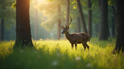 Serene Deer Standing in Lush Green Grass