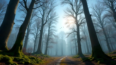 Serene Forest Scene With Tall Bare Trees