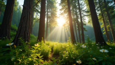 Serene Forest Scene With Tall Trees