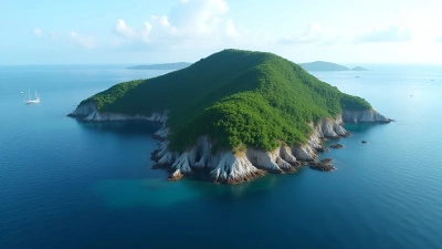 Serene Island With Lush Green Foliage And Cliffs