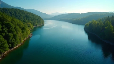 Serene Lake Aerial View With Lush Greenery