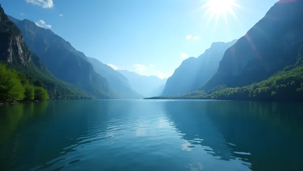 Serene Lake Among Rugged Mountain Landscape