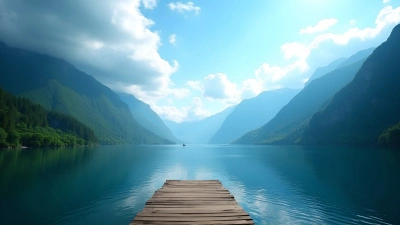 Serene Lake Among Towering Green Mountains