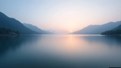 Serene Lake at Dawn with Gentle Hills