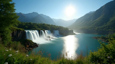 Serene Lake with Flowing Waterfall and Greenery