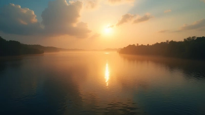 Serene Lake Reflecting Golden Hour Light