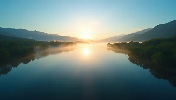 Serene Lake Sunrise With Calm Reflective Water