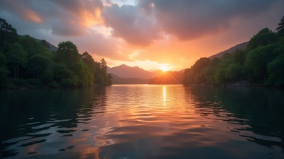 Serene Lake Sunrise With Colorful Reflections