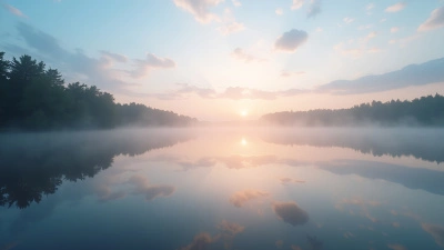 Serene Lake Sunrise With Mirror-Like Water Reflection